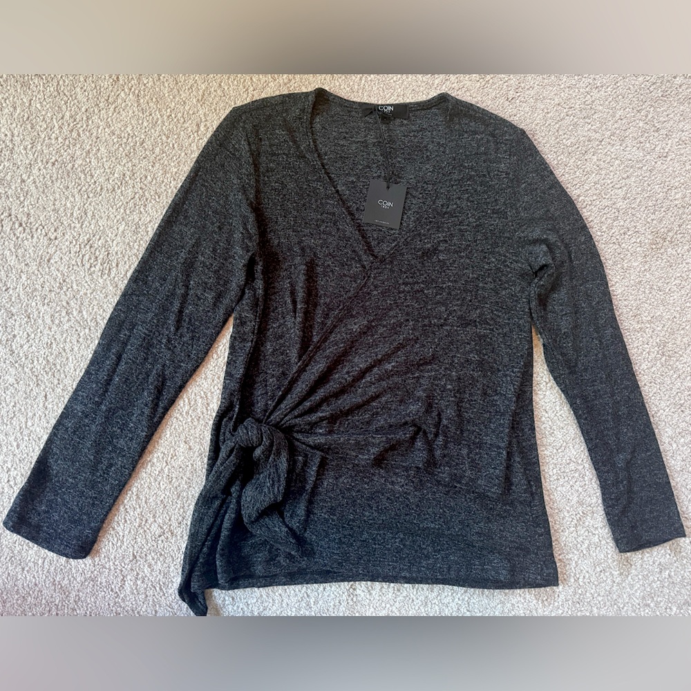 NWT COIN 1804 Long-Sleeve Wrap Top